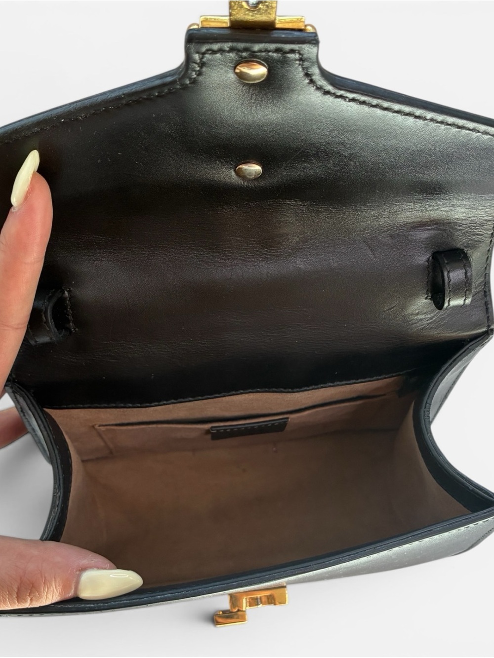 Gucci Sylvie Top-Handle Satchel with Green and Red Web - Picture 9 of 13